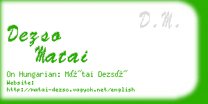 dezso matai business card